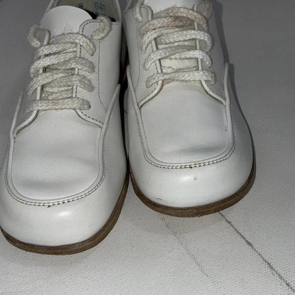 Vintage Self Starters Classic Baby Learning To Walk White‎ Leather Walking Shoes